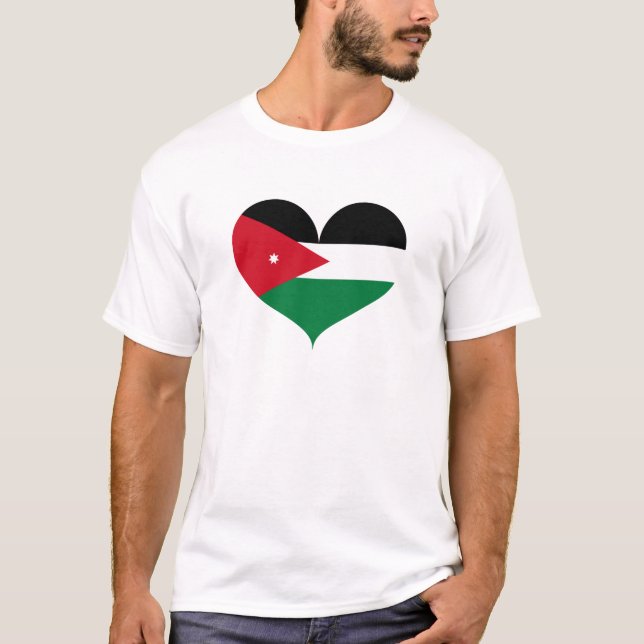 T-shirt J'aime le drapeau de la Jordanie (Devant)