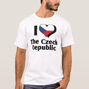 T-shirt J'aime le drapeau de la République tchèque