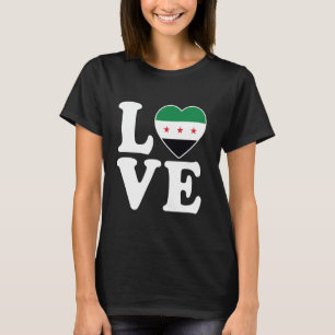 T-shirt J'aime le drapeau de la Syrie Carte Syrie drapeau