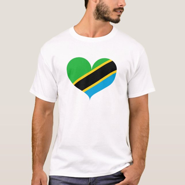 T-shirt J'aime le drapeau de la Tanzanie (Devant)