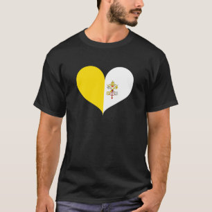 T-shirt J'aime le drapeau de la ville du Vatican
