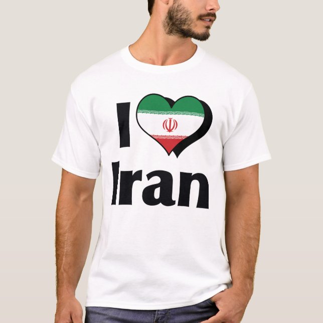 T-shirt J'aime le drapeau de l'Iran (Devant)