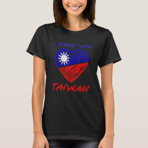 T-shirt J'aime le drapeau de Taiwan Cœur taïwanais Je suis