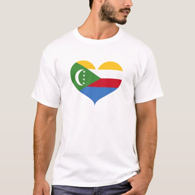 T-shirt J'aime le drapeau des Comores (Devant)