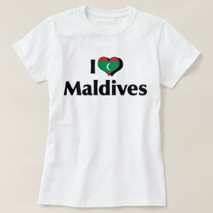 T-shirt J'aime le drapeau des Maldives