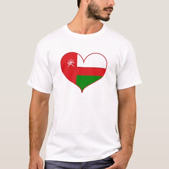 T-shirt J'aime le drapeau d'Oman (Devant)