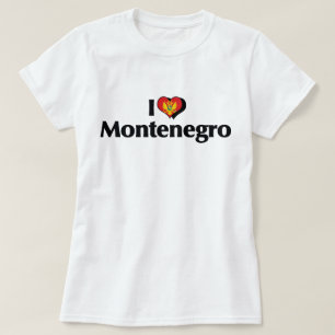 T-shirt J'aime le drapeau du Monténégro