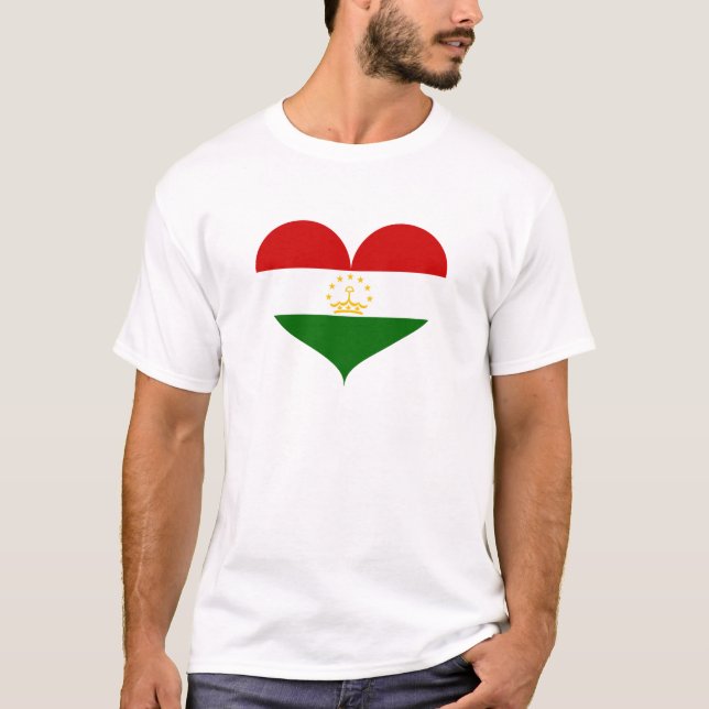 T-shirt J'aime le drapeau du Tadjikistan (Devant)