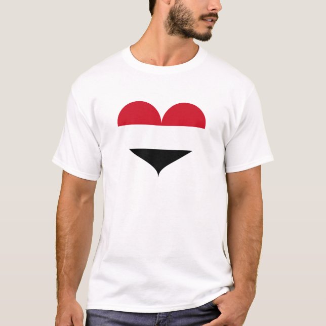 T-shirt J'aime le drapeau du Yémen (Devant)