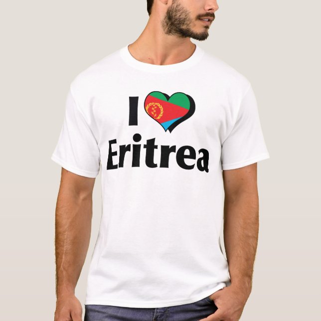 T-shirt J'aime le drapeau érythréen (Devant)