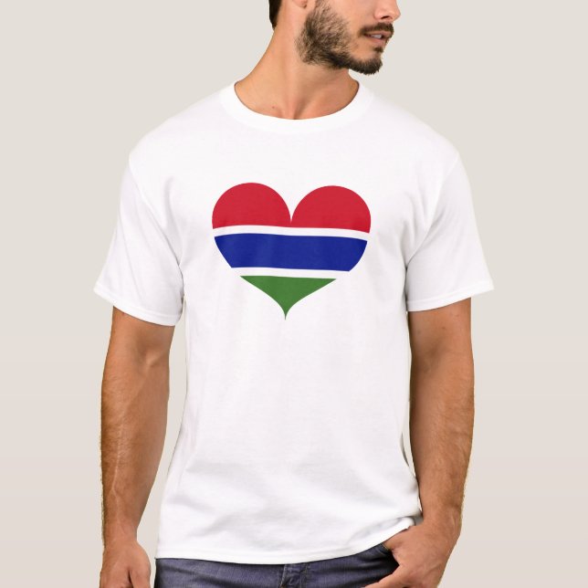 T-shirt J'aime le drapeau gambien (Devant)