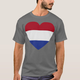 T-shirt J'aime le drapeau hollandais en forme de coeur de