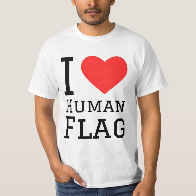 T-shirt J'aime le drapeau humain (Devant)