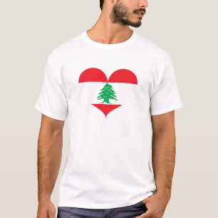 T-shirt J'aime le drapeau libanais