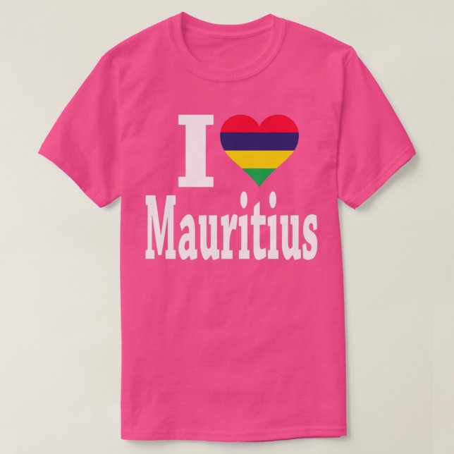T-shirt J'aime le drapeau mauricien (Design devant)