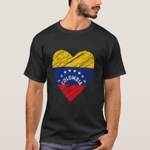 T-shirt J'aime le drapeau national de la Colombie. Fier du