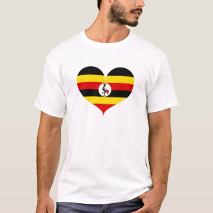 T-shirt J'aime le drapeau ougandais