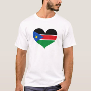T-shirt J'aime le drapeau sud-soudanais
