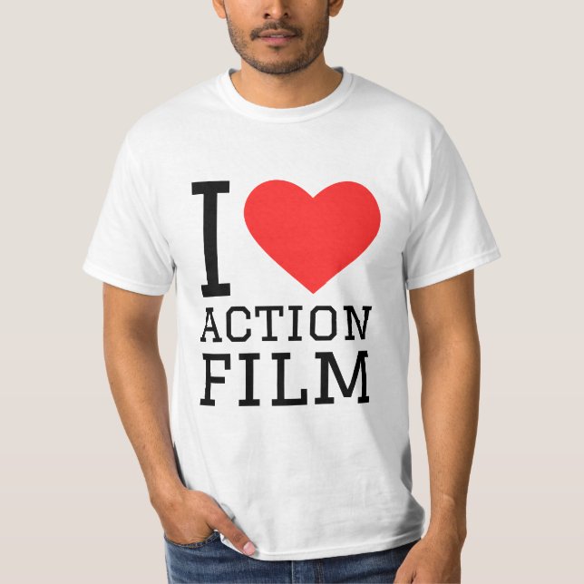 T-shirt J'aime le film d'action (Devant)