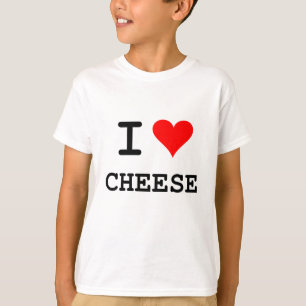 T-shirt J'aime le fromage (le lettrage noir)