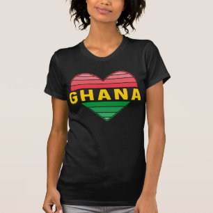 T-shirt J'aime le Ghana, le coeur ghanéen