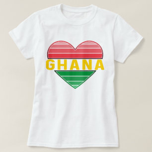 T-shirt J'aime le Ghana, le coeur ghanéen