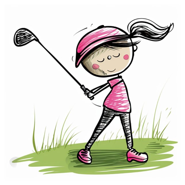 T-shirt "J'AIME LE GOLF !" Amusants, Tee - shirt de dessin (Smiling Golfer
)