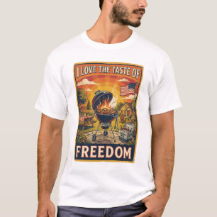 T-shirt J'aime le goût de la liberté Vintage BBQ 4 juillet