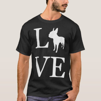 T-shirt J'aime le graphique blanc pour amateur de chien Te