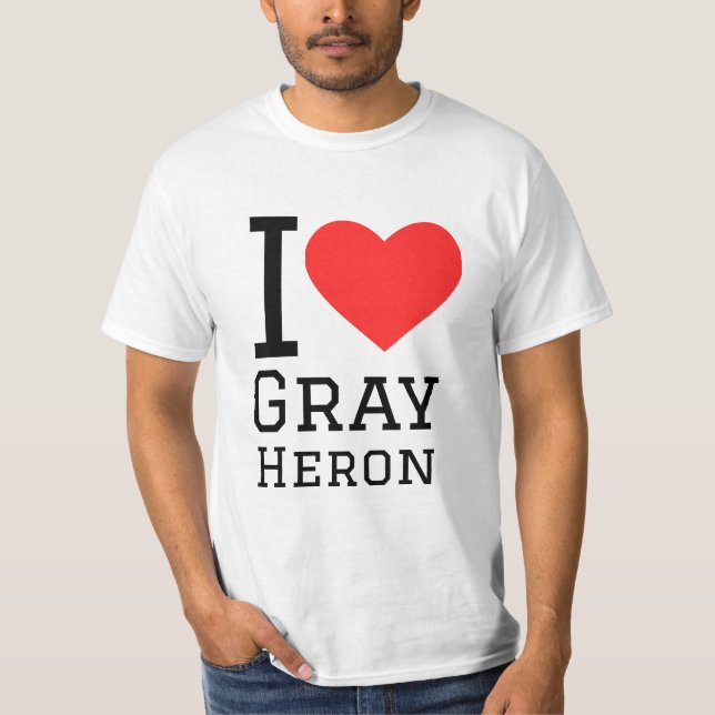 T-shirt J'aime le héron gris (Devant)