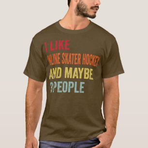 T-shirt J'aime le hockey en ligne Peut-être 3 personnes