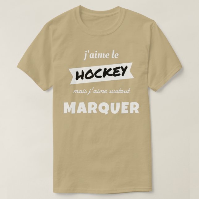 T-shirt J'aime le HOCKEY mais j'aime particulièrement le M (Design devant)
