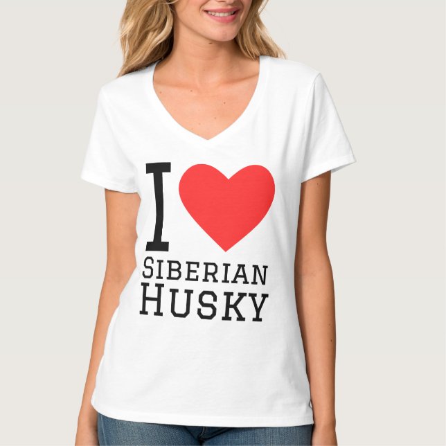 T-shirt J'aime le husky sibérien (Devant)