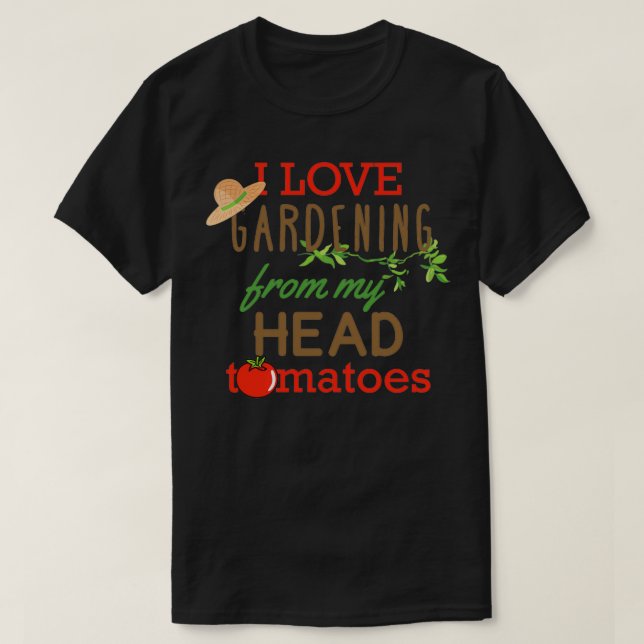 T-shirt J'Aime Le Jardinage De Ma Tête Tomates Classique (Design devant)