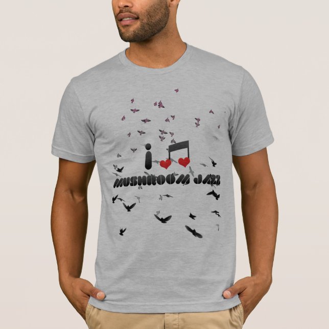 T-shirt J'aime le jazz de champignon (Devant)