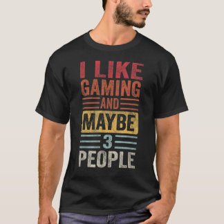 T-shirt J'Aime Le Jeu Et Peut Être 3 Personnes Jeux Vidéo