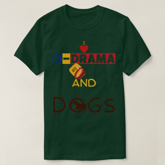 T-shirt J'Aime Le KDrama Et Les Chiens (Design devant)