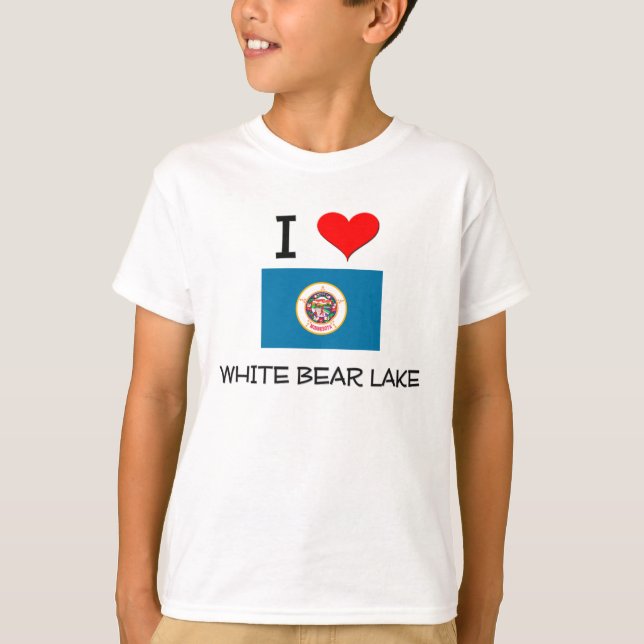 T-shirt J'aime le lac Minnesota bear blanc (Devant)