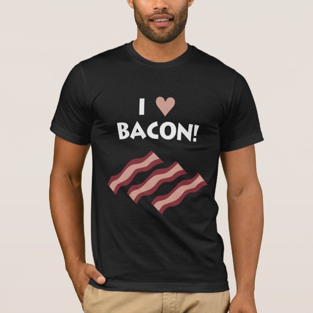 T-shirt J'aime le lard - pièce en t foncée (Devant)
