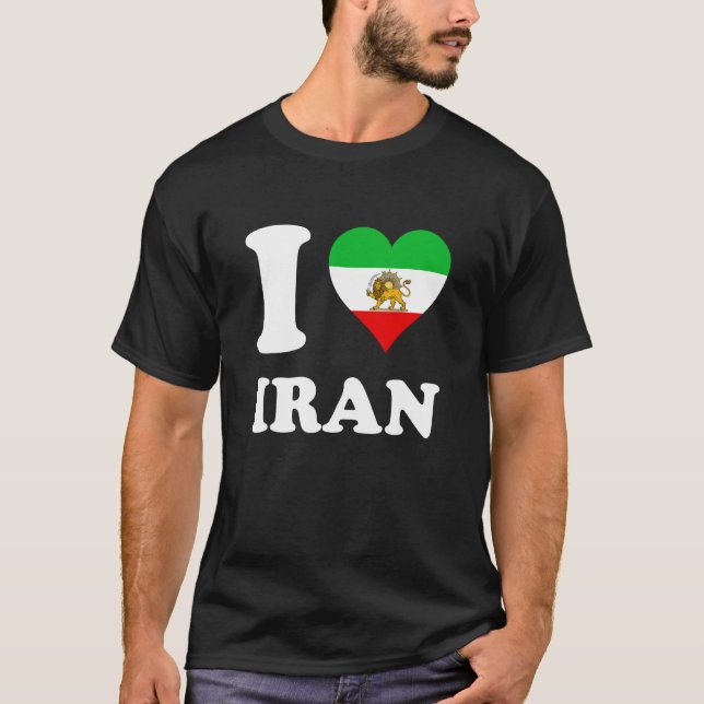 T-shirt J'aime le lion iranien (Devant)