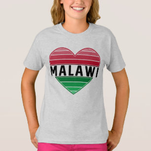 T-shirt J'aime le Malawi, le coeur du Malawi
