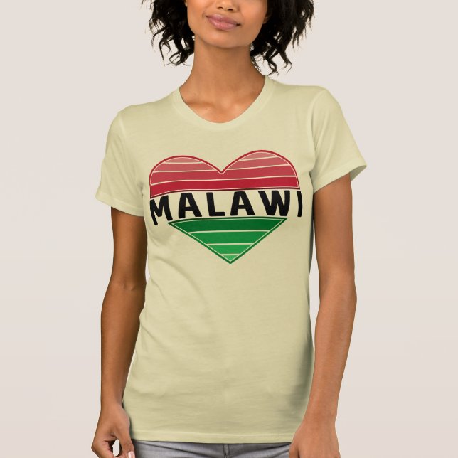 T-shirt J'aime le Malawi, le coeur du Malawi (Devant)