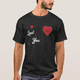 T-shirt J'aime le Maroc avec le drapeau marocain dans un c