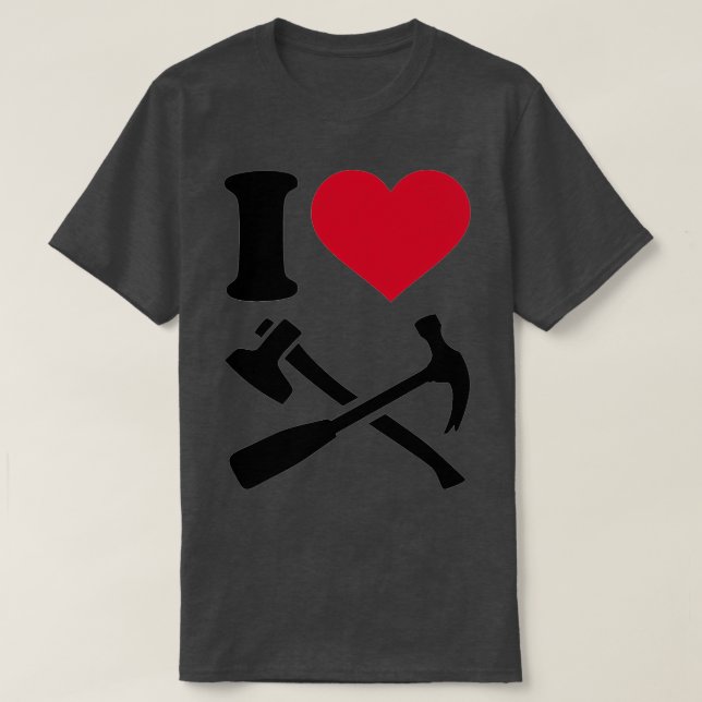 T-shirt J'aime le marteau et la hache (Design devant)