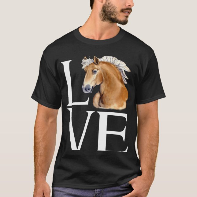 T-shirt J'aime le mignon cheval Haflinger (Devant)