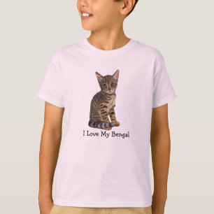 T-shirt J'aime le mon Bengale, le chaton, chat dans le
