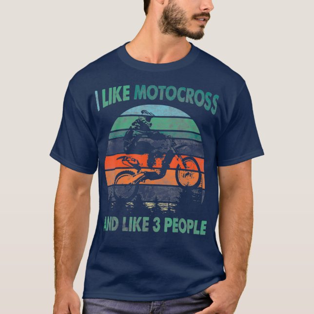 T-shirt J'Aime Le Motocross Et Trois Personnes (Devant)