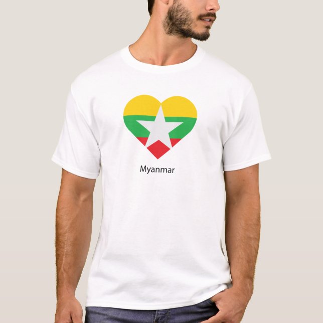T-shirt J'aime le Myanmar (Devant)