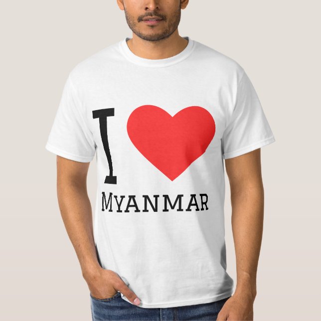 T-shirt J'aime le Myanmar (Devant)