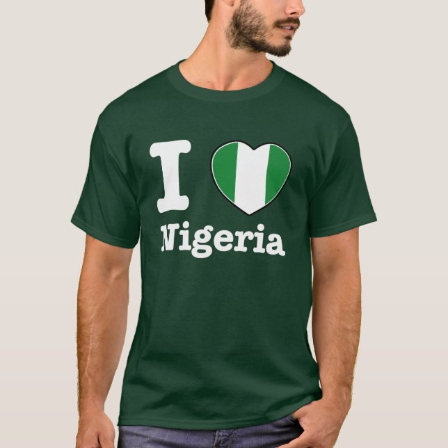 T-shirt j'aime le Nigéria (Devant)